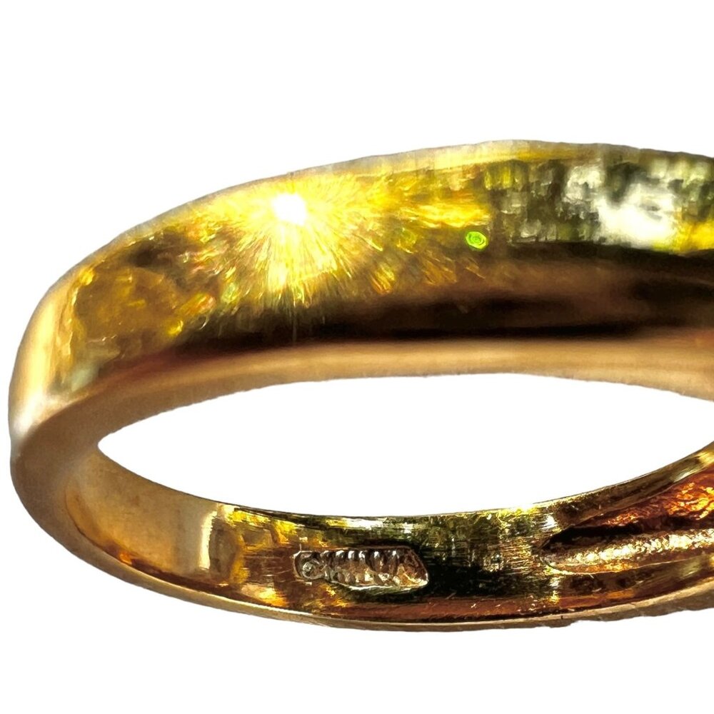 Heated Citrine & Rhinestone Ring Size 8 Brilliant Cut Engagement - Picture 12 of 12